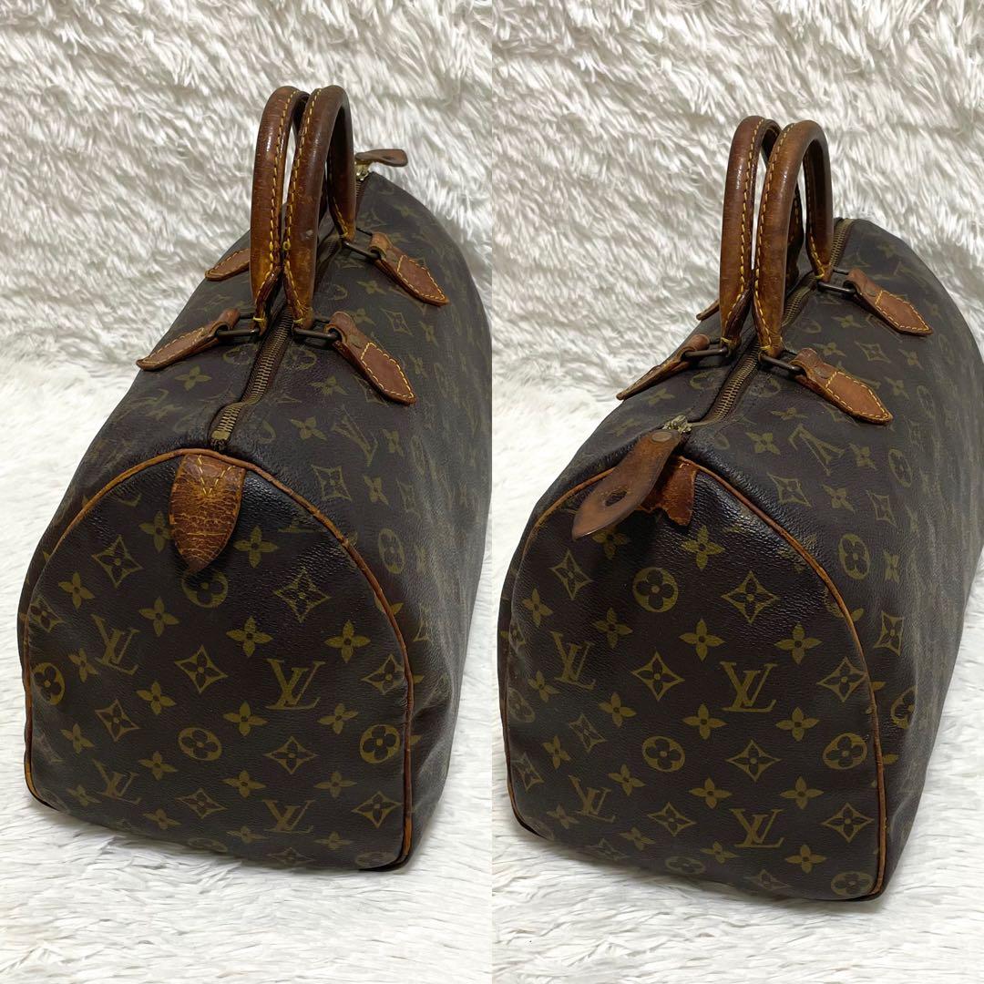 ルイヴィトン　ボストンバッグ　スピーディ35 モノグラム　ブラウン　ヌメ革　廃盤