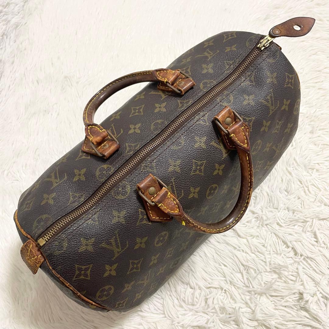 ルイヴィトン　ボストンバッグ　スピーディ35 モノグラム　ブラウン　ヌメ革　廃盤