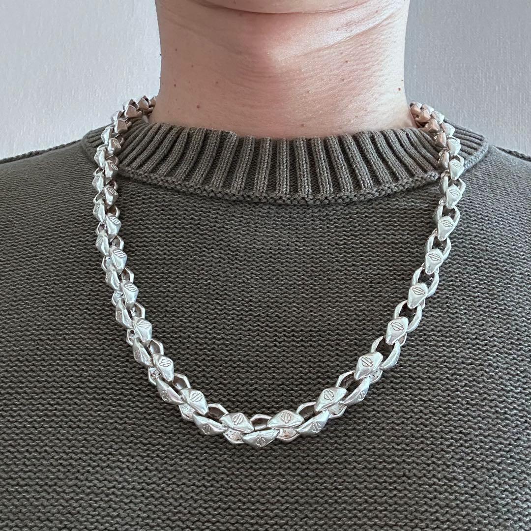 ヴィンテージ80s メキシカンジュエリー　チェーンネックレス　シルバー925