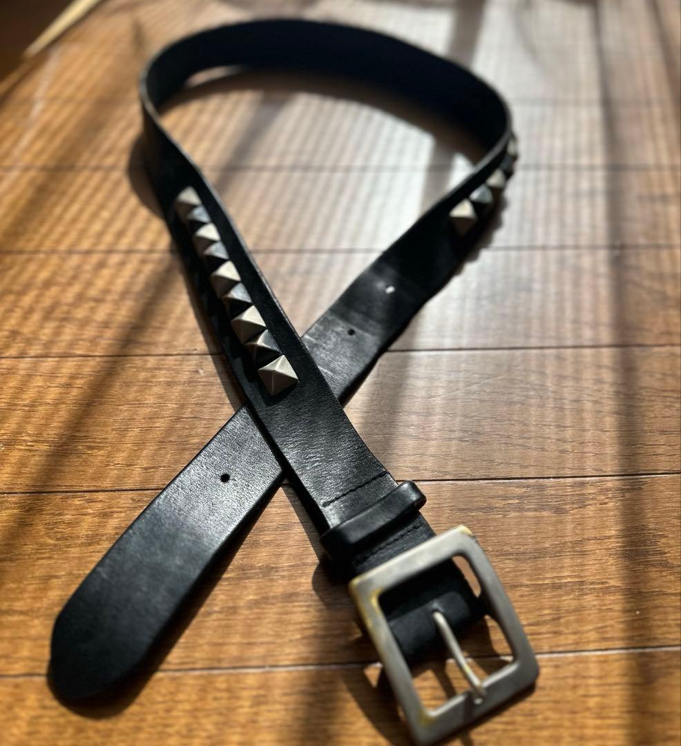 NUMBER (N)INE レザーベルト ピラミッドスタッズ W82-102cm