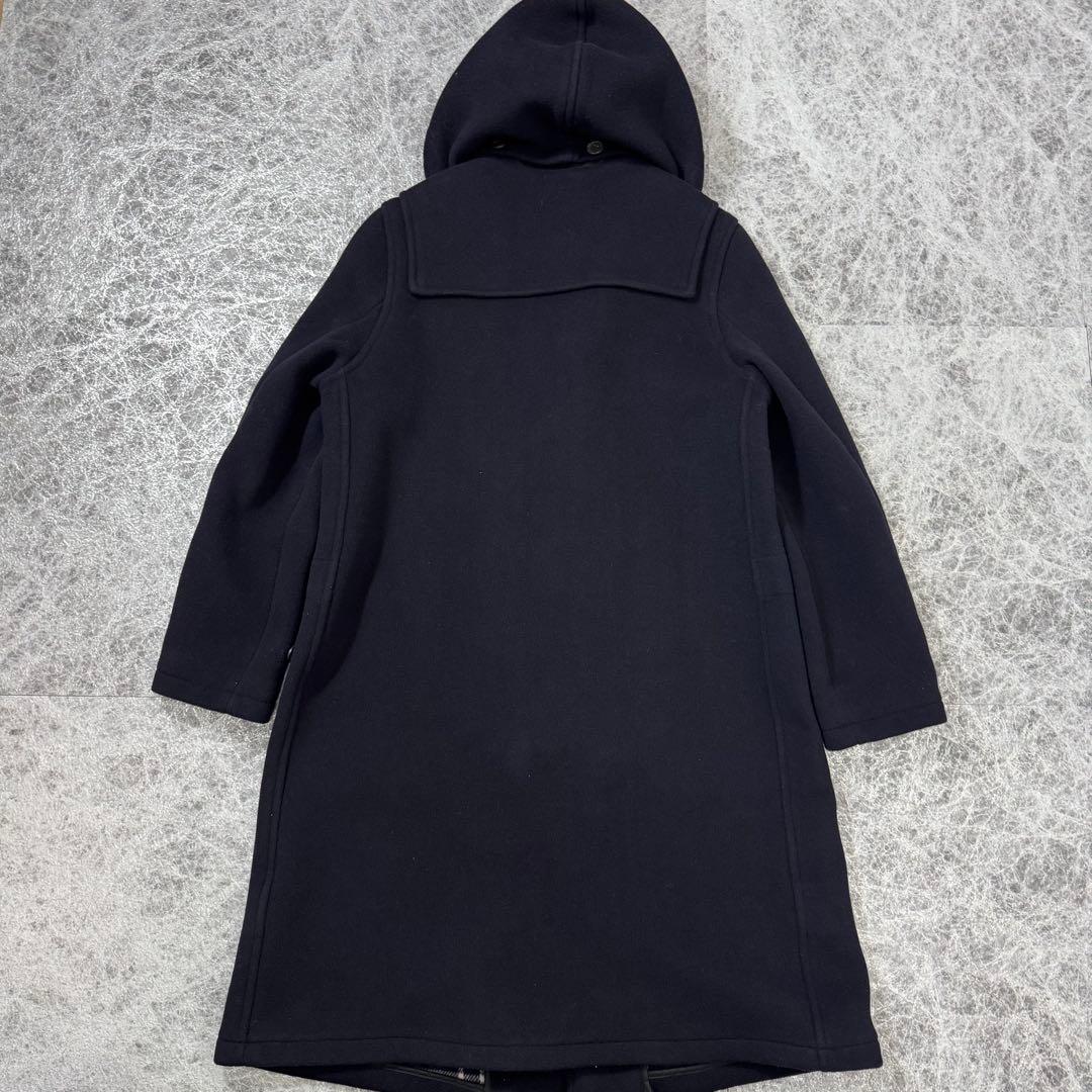 美品 グローバーオール ELIZA ロングダッフルコート 裏地チェック 44 紺