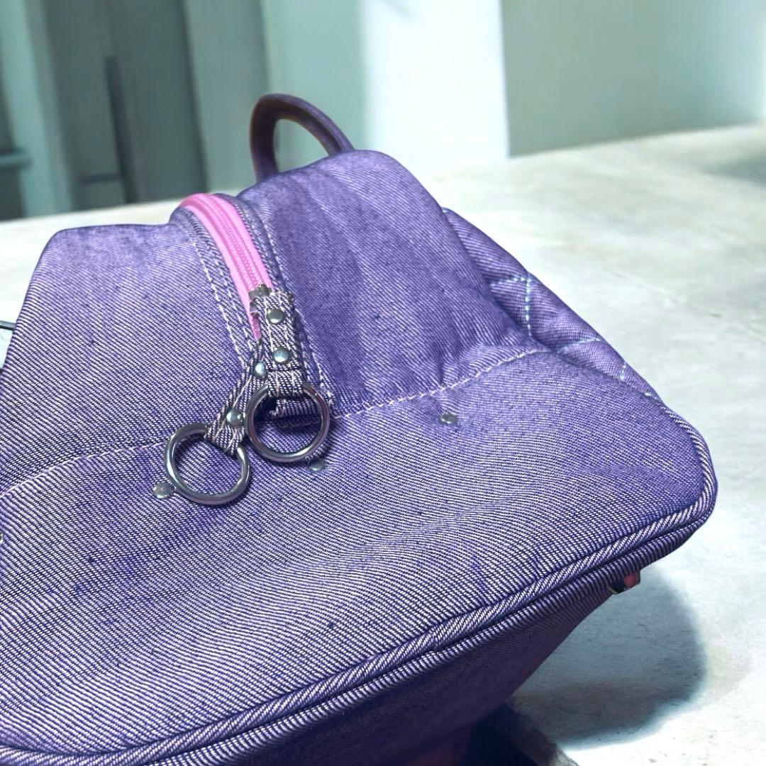 大容量 PUMA y2k キルティング ボストンバッグ デニム パープル 希少