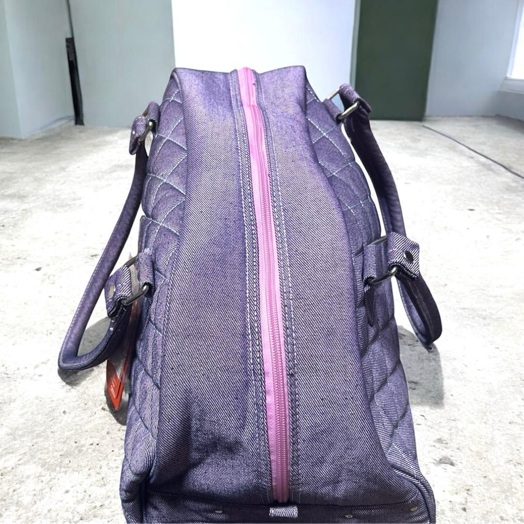 大容量 PUMA y2k キルティング ボストンバッグ デニム パープル 希少