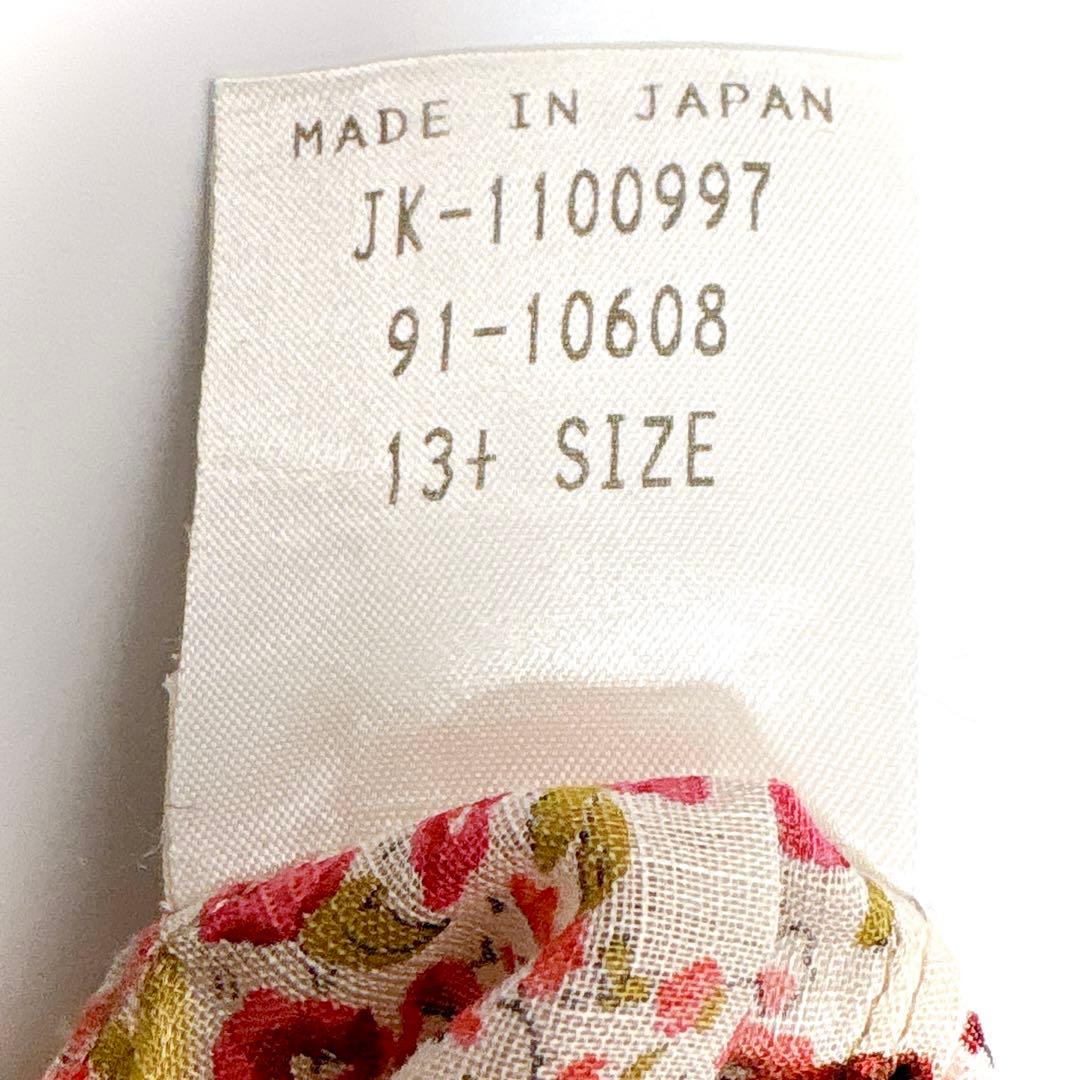 美品 Leilian レリアン コットンリネン 花柄 ピンタックブラウス 13＋