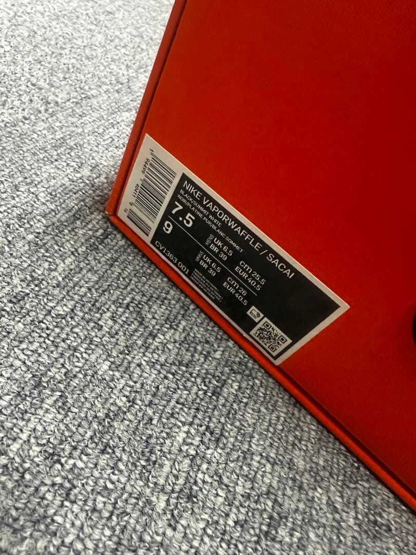 靴 sacai Nike VaporWaffle CV1363-001 25.5