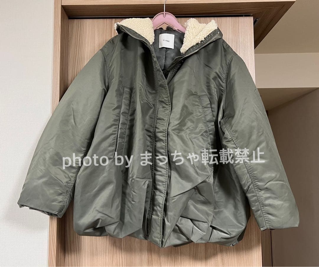 CLANE　BALLOON DESIGN HOODED N3B　カーキ　1