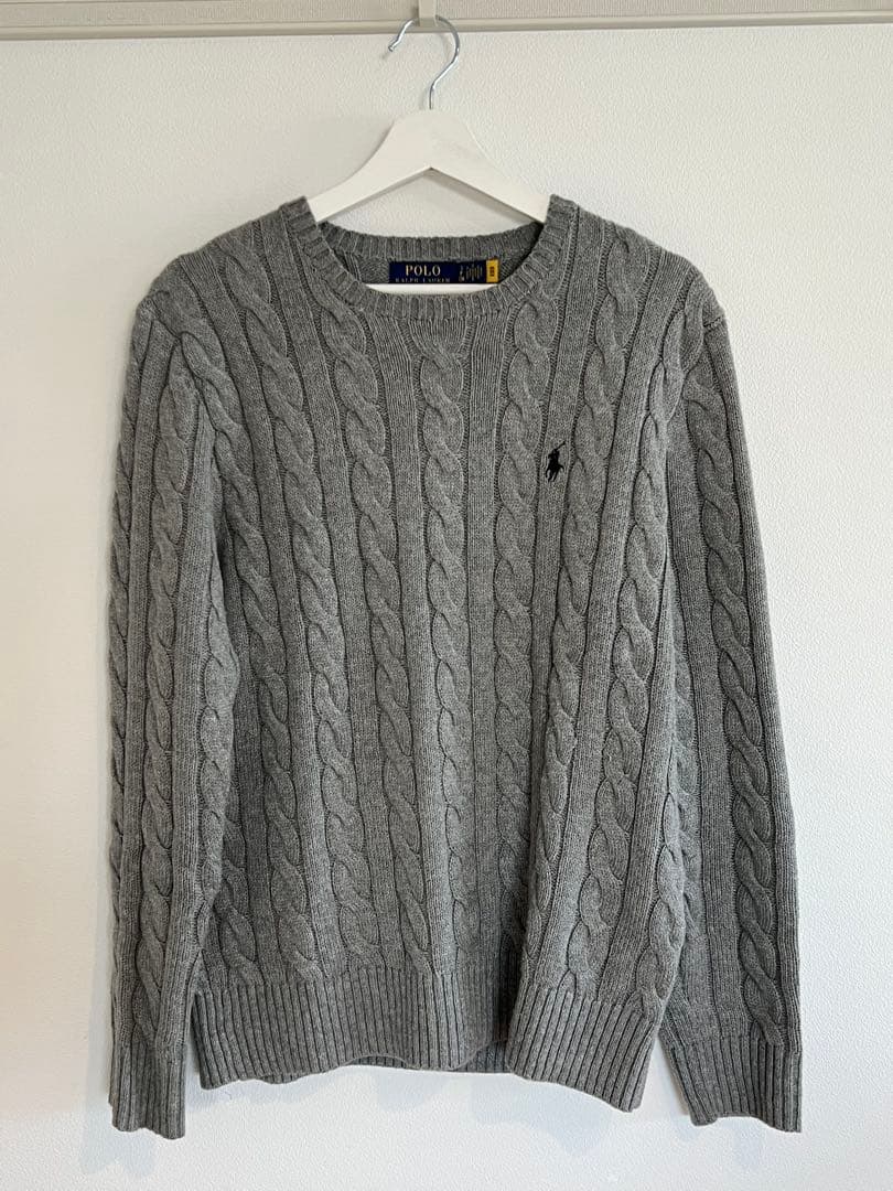 Polo Ralph Lauren グレー ケーブルニット S