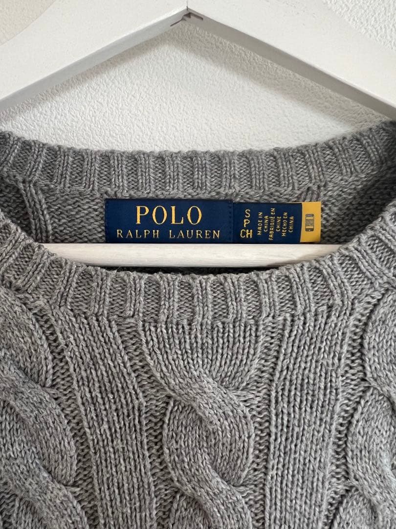 Polo Ralph Lauren グレー ケーブルニット S