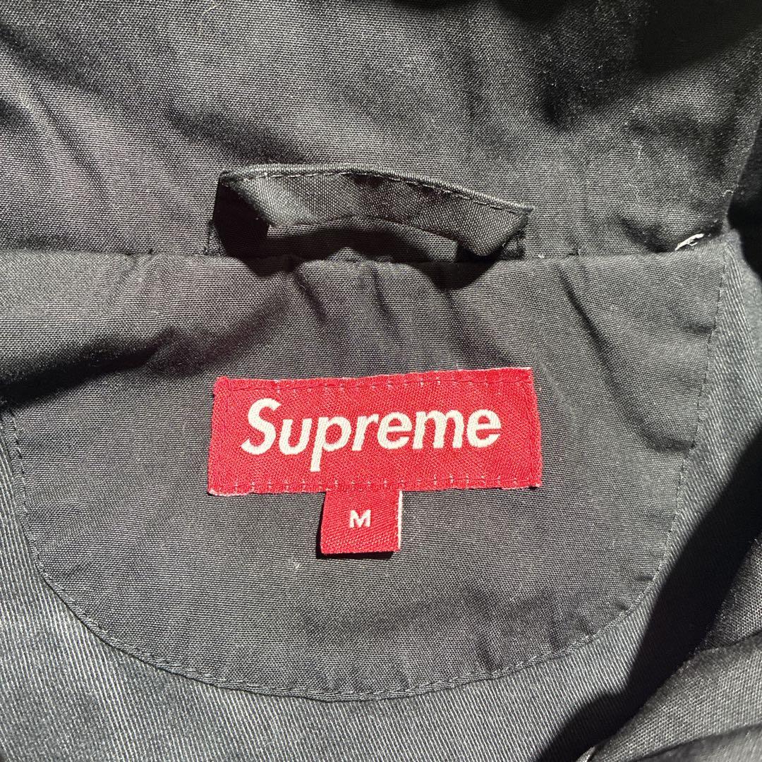 SUPREME ナイロンジャケット　マルチカラー　フード収納　襟ロゴ　赤　青　M