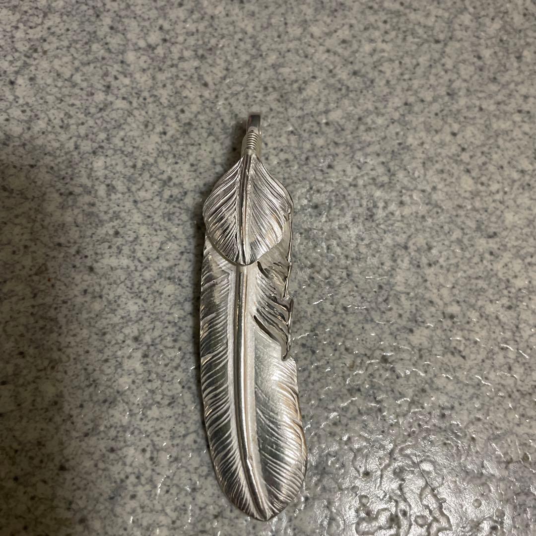 (15)ゴローズ　銀製　フェザー　goro’s 約66mm 約11g