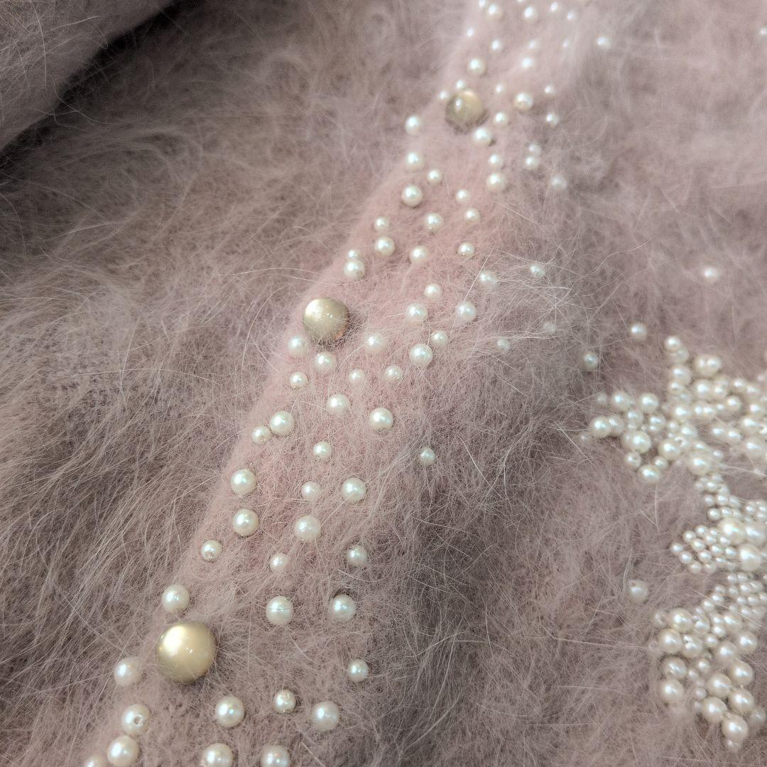 イエナ IENA アンゴラコンパールビーズ刺繍カーディガン