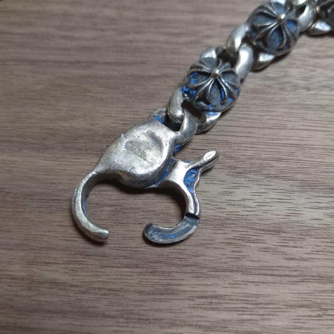 フローラルデザイン シルバー ブレスレット 重量級 ノーブランド