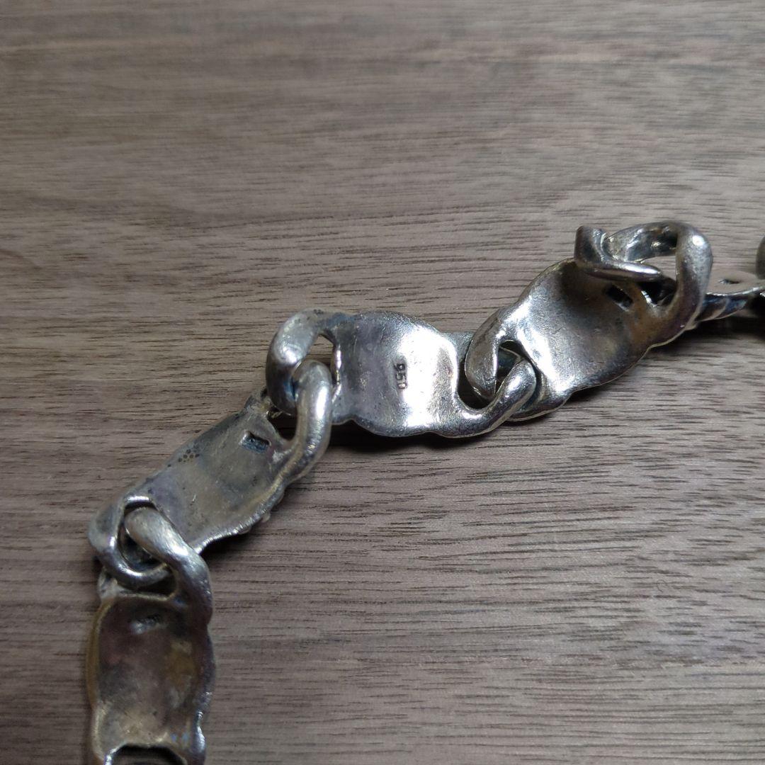 フローラルデザイン シルバー ブレスレット 重量級 ノーブランド