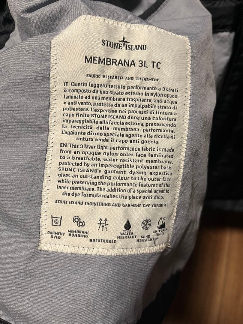 ストーンアイランド 3L MENBRANA ロング ジャケット ガーメントダイ