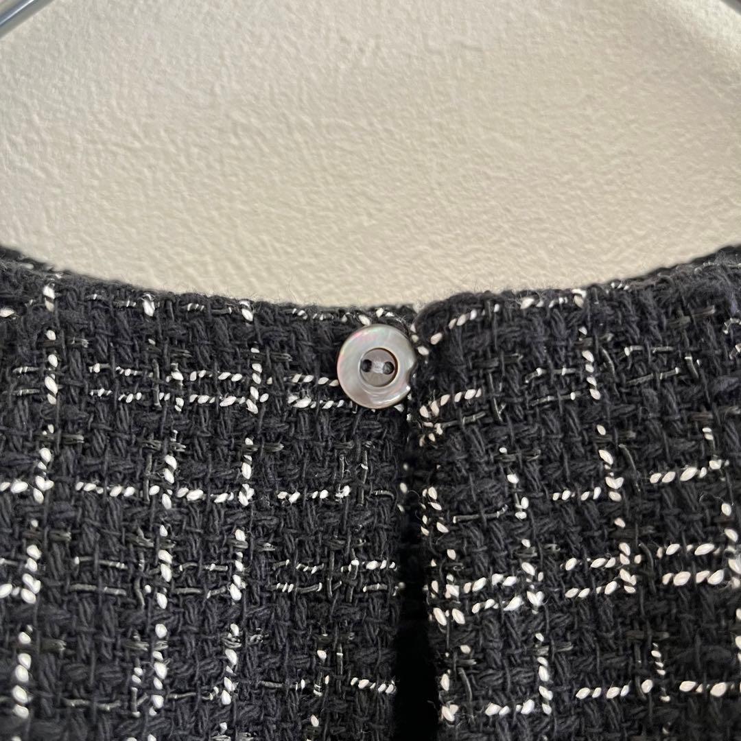 定価2.53万 ビアズリー ツイードコンビプルオーバー ネイビー 卒入園 卒入学