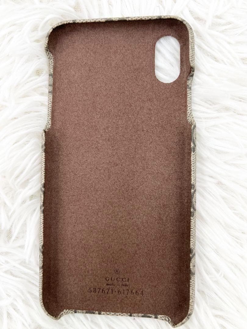 【美品】GUCCI グッチ GGスプリーム iPhoneX/XS スマホケース