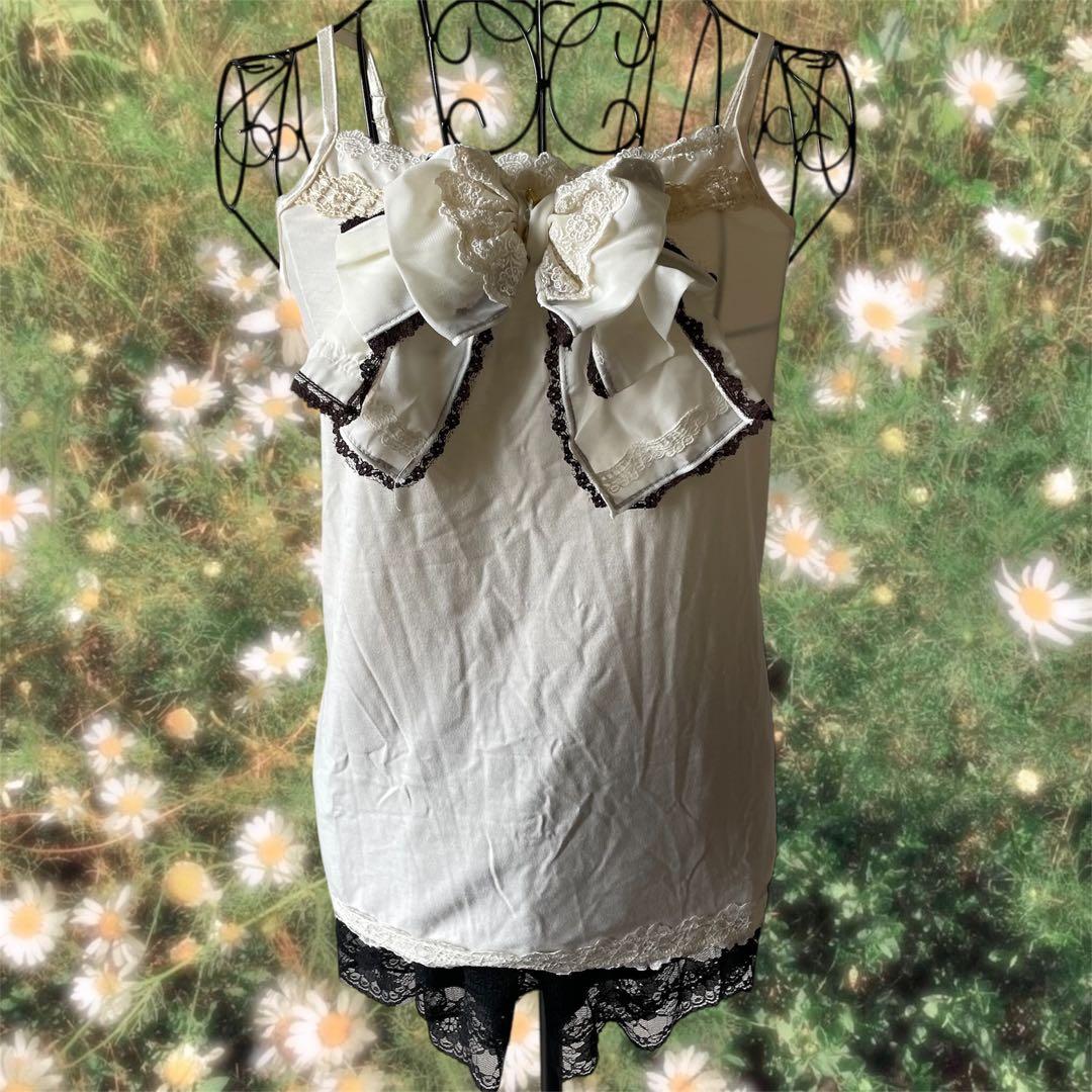 アクシーズファム ビックリボンキャミソール フェアリーグランジ y2k 森ガール