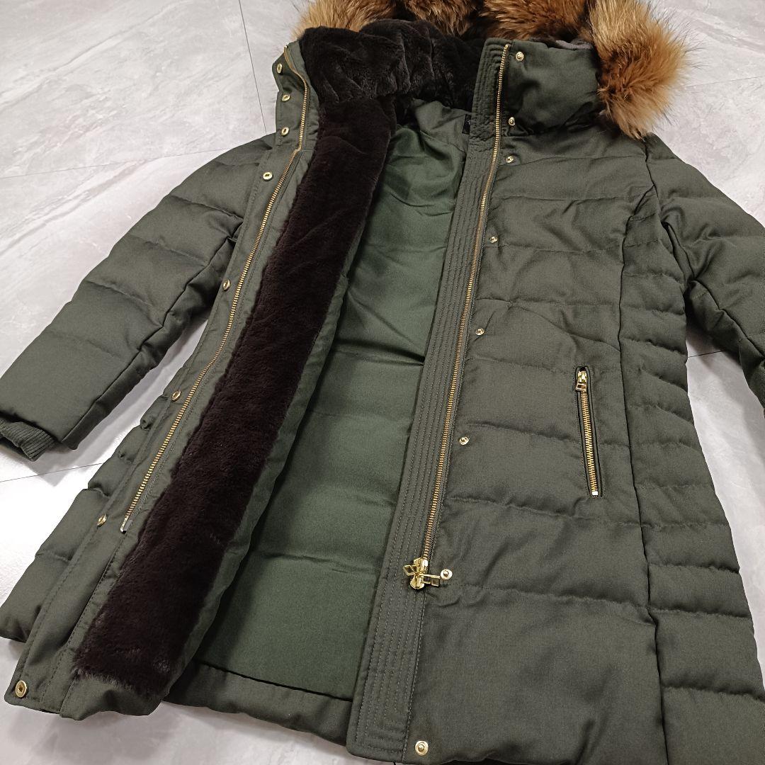 【美品】ルイルエブティック ラクーンファーサイドジップスリットロングダウンコート