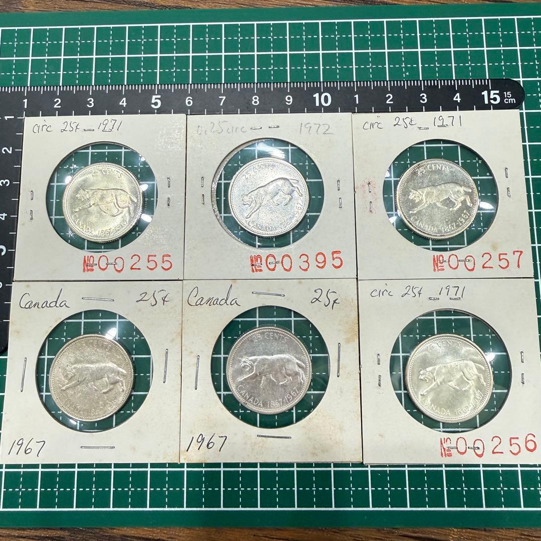 招*@様 No.33 アンティーク 銀貨 まとめ カナダ 25セント 100周年