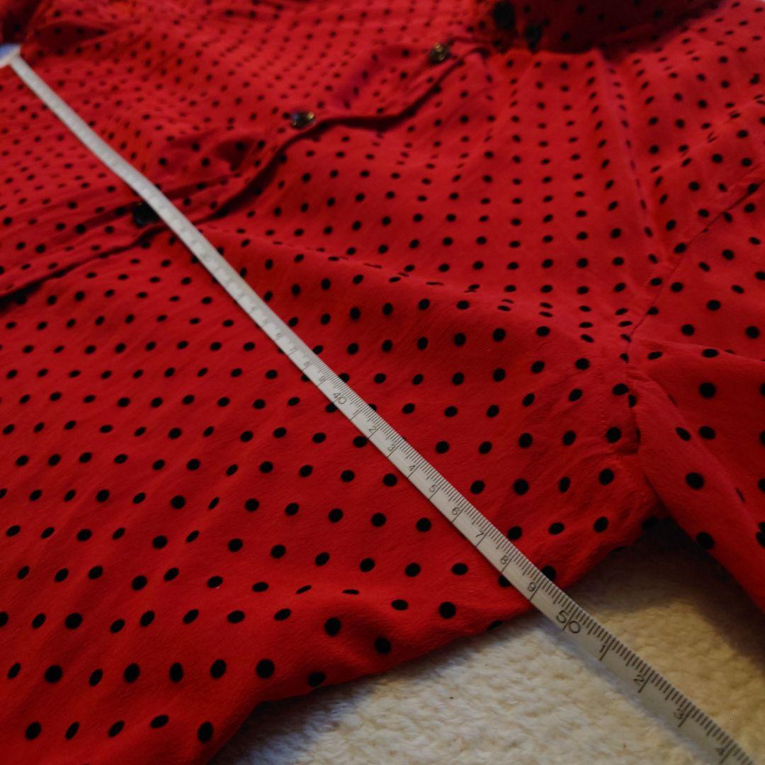 サンローラン／ドット柄（立体ドット）シルク長袖シャツ38