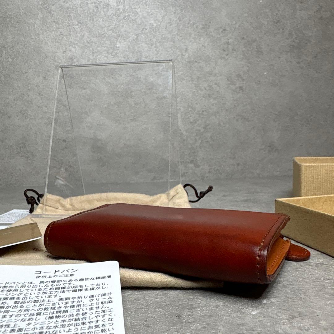 美品！ガンゾ CORDOVAN コードバン　Lファスナー　コンパクトウォレット