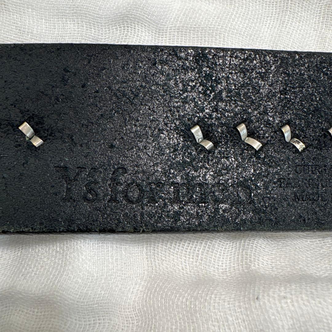 Ys for men スタッズ付き黒レザーベルト　ヴィンテージ　激レア