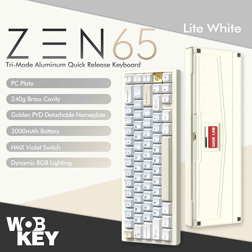 WOBKEY Zen65 Lite White キーボード 本体