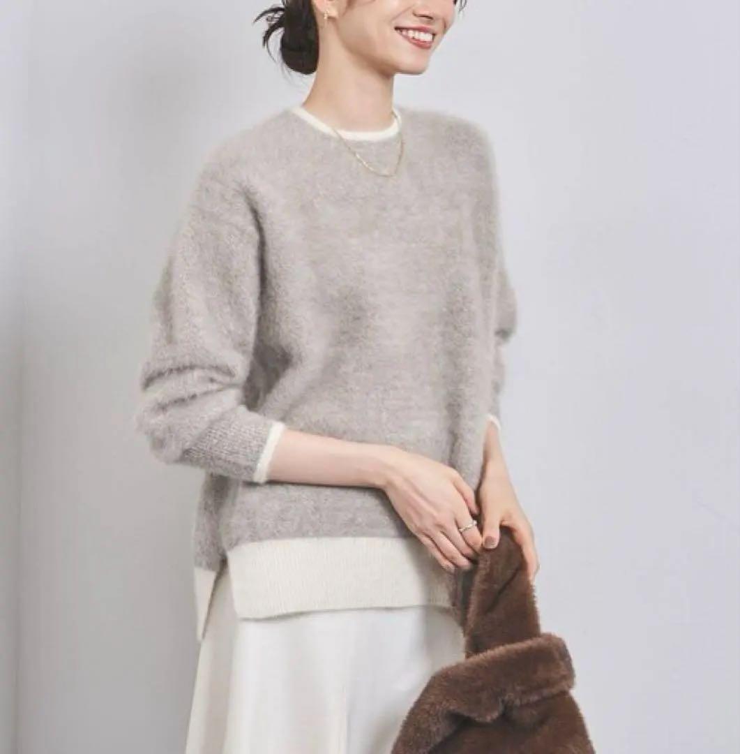 【美品クリーニング済】ユナイテッドアローズ フォックスカシミヤクルーネックニット