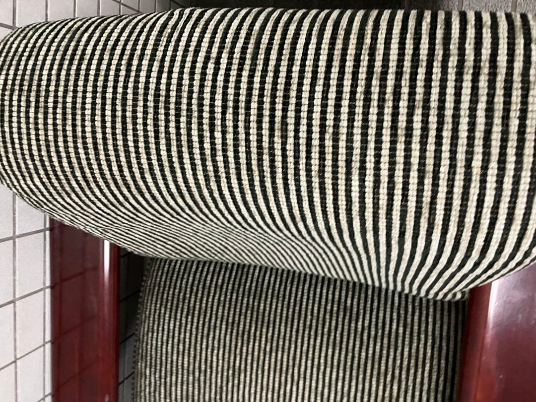 karimoku オールドカリモクストライプウッドアーム1人掛けソファ