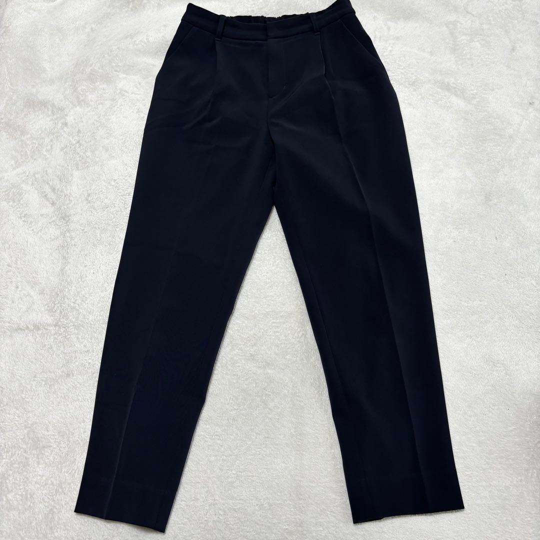 美品 INDIVI インディヴィ ノーカラー パンツスーツ ネイビー Mサイズ