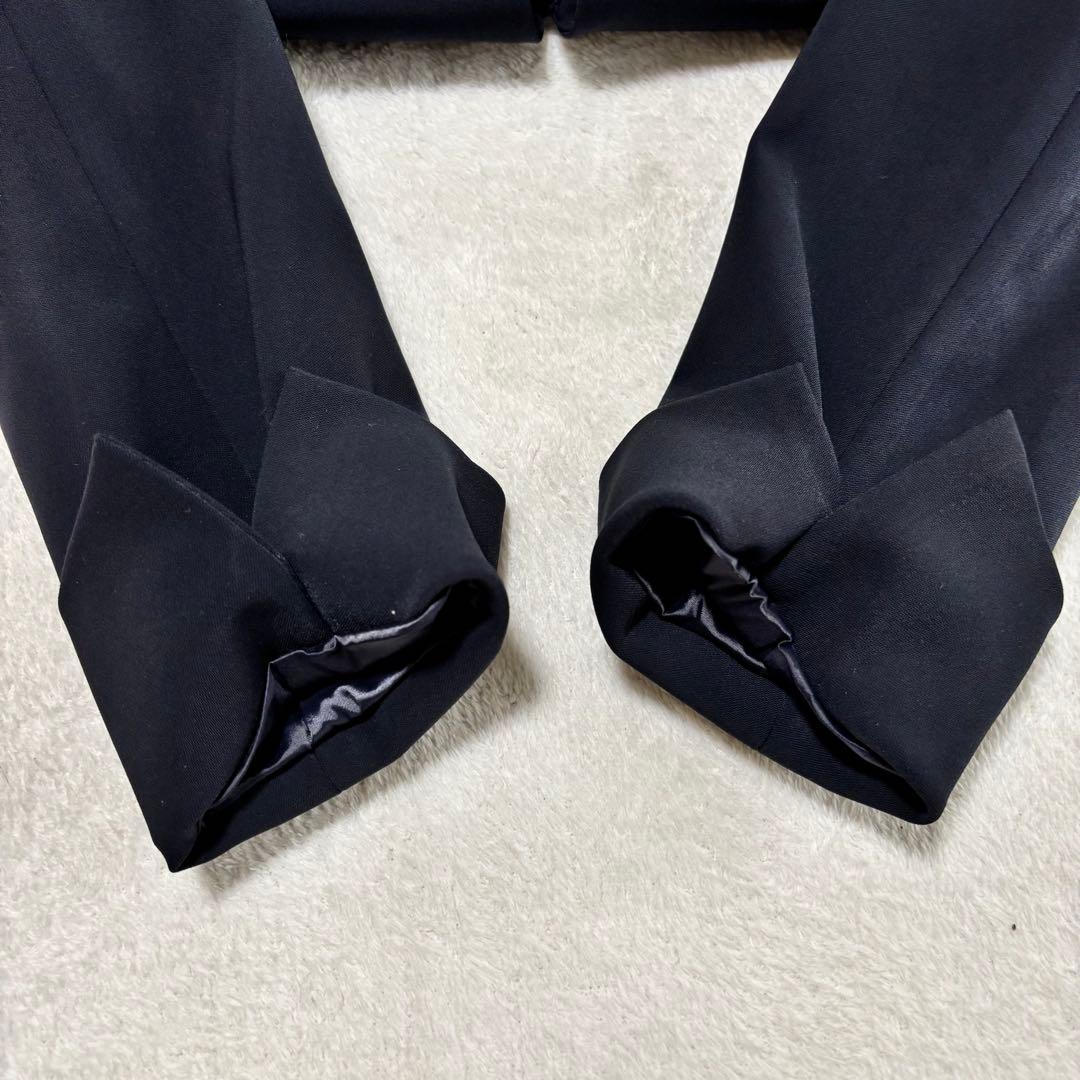 美品 INDIVI インディヴィ ノーカラー パンツスーツ ネイビー Mサイズ