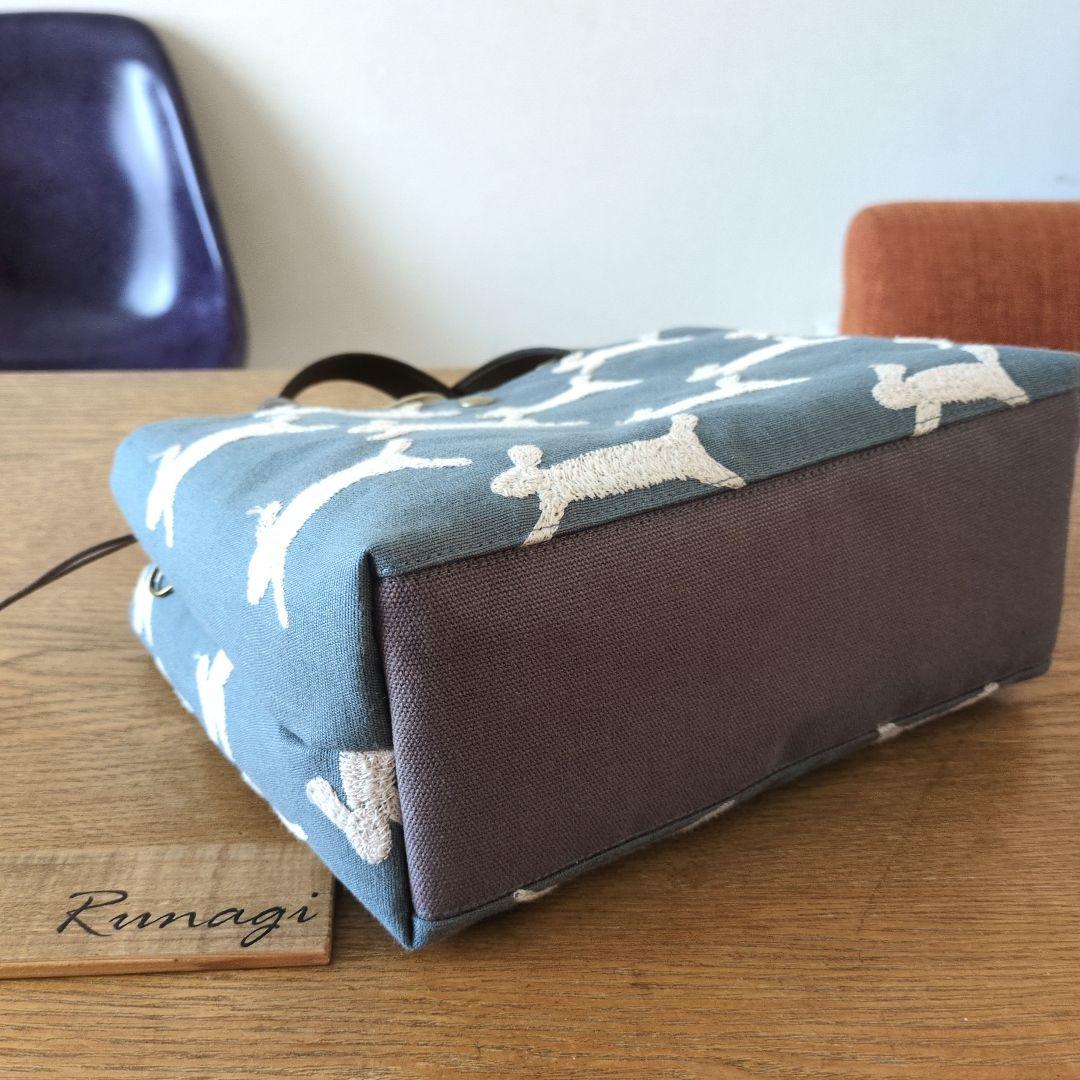 【1569】あおりポケットの巾着バッグ＊ミナペルホネン