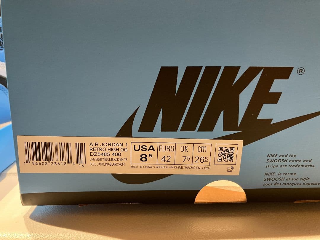 【美品】Air Jordan 1 High OG \"UNC Toe\"