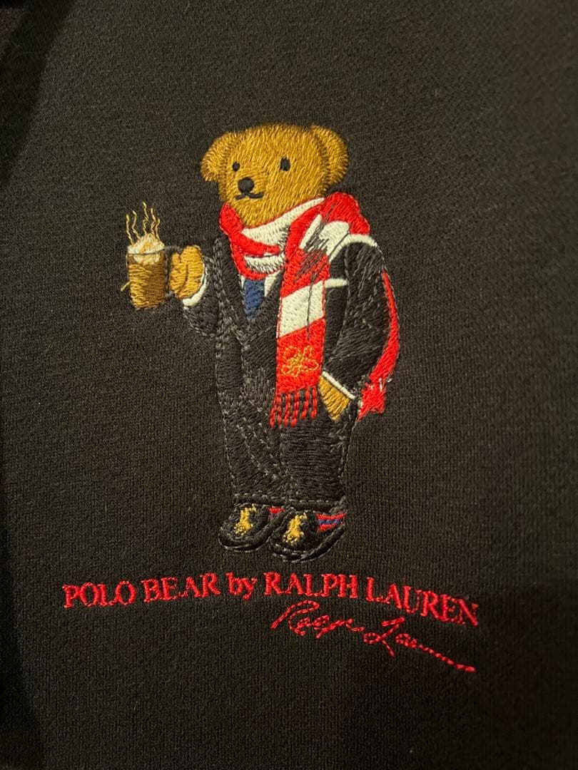 ポロラルフローレン　ポロベア　ホリデー　フルジップパーカー　黒　メンズLサイズ