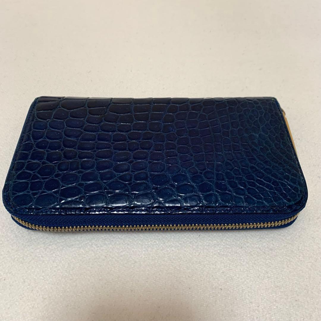 池田工芸　クロコダイル長財布　希少　ロイヤルブルー&レッド　本日取り下げ