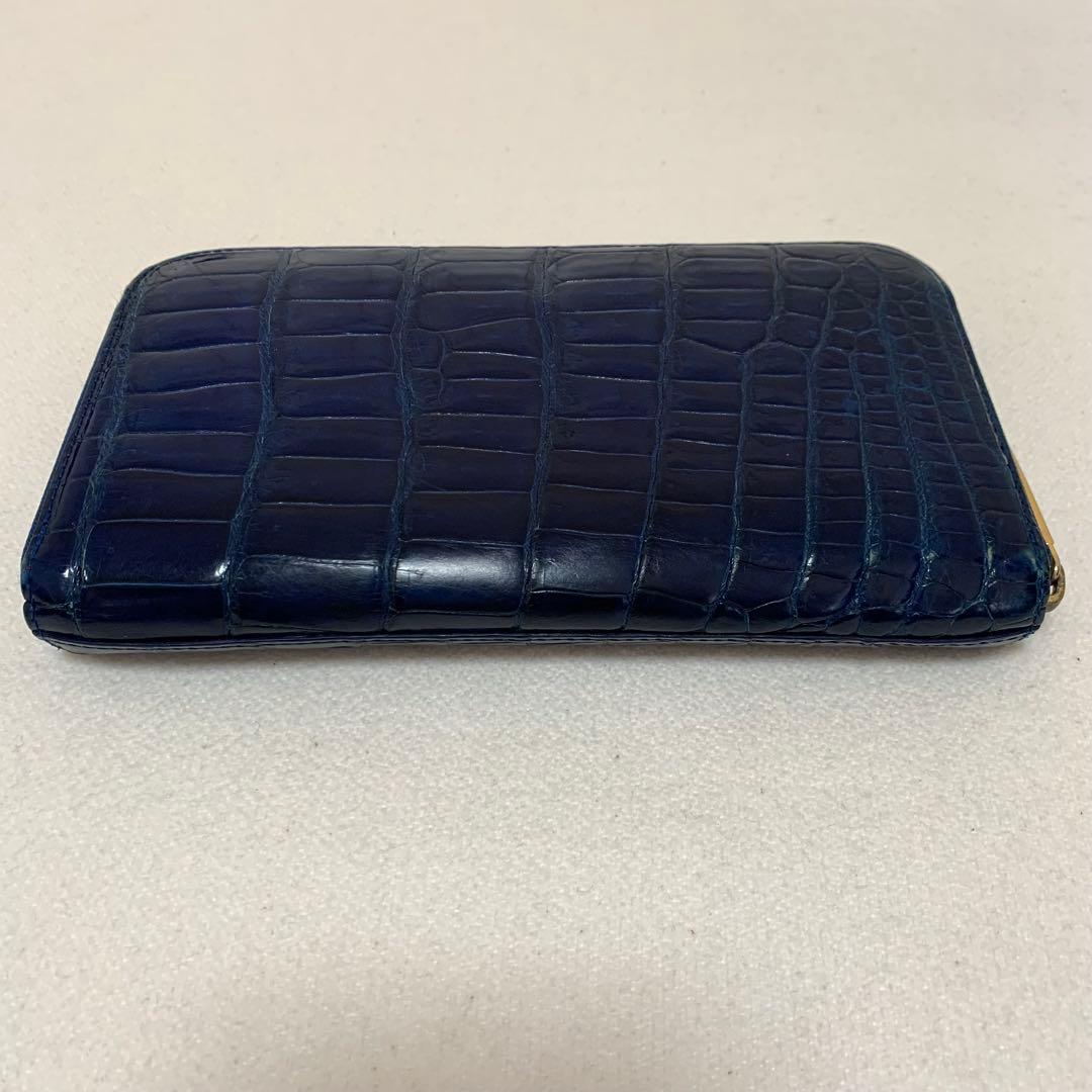 池田工芸　クロコダイル長財布　希少　ロイヤルブルー&レッド　本日取り下げ