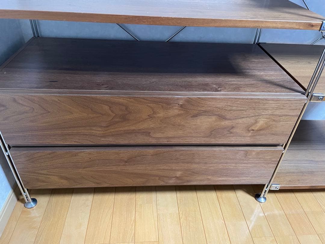 【美品】無印良品 ステンレスユニットシェルフ ウォールナット材ワードローブセット