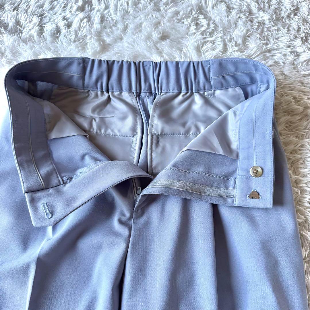 極美品　ユナイテッドアローズ　ビジネススーツ　セットアップ　ノーカラー　ブルー