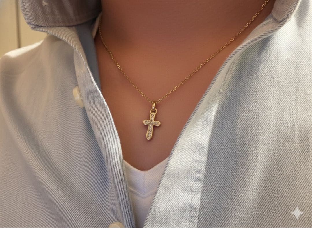 qapj8sm スムースクロス ネックレス ゴールド K10