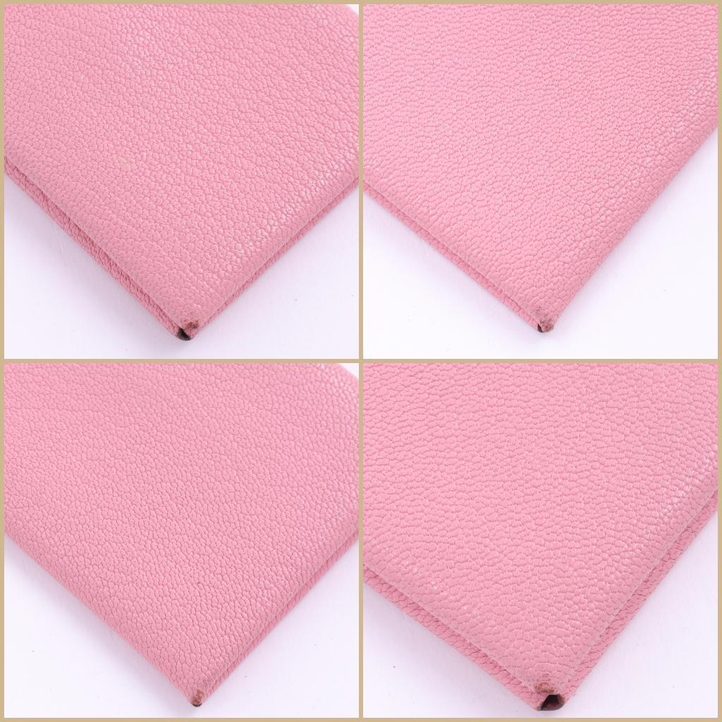 美品 Hermes エルメス カルヴィ ヴェルソ カードケース ピンク レッド
