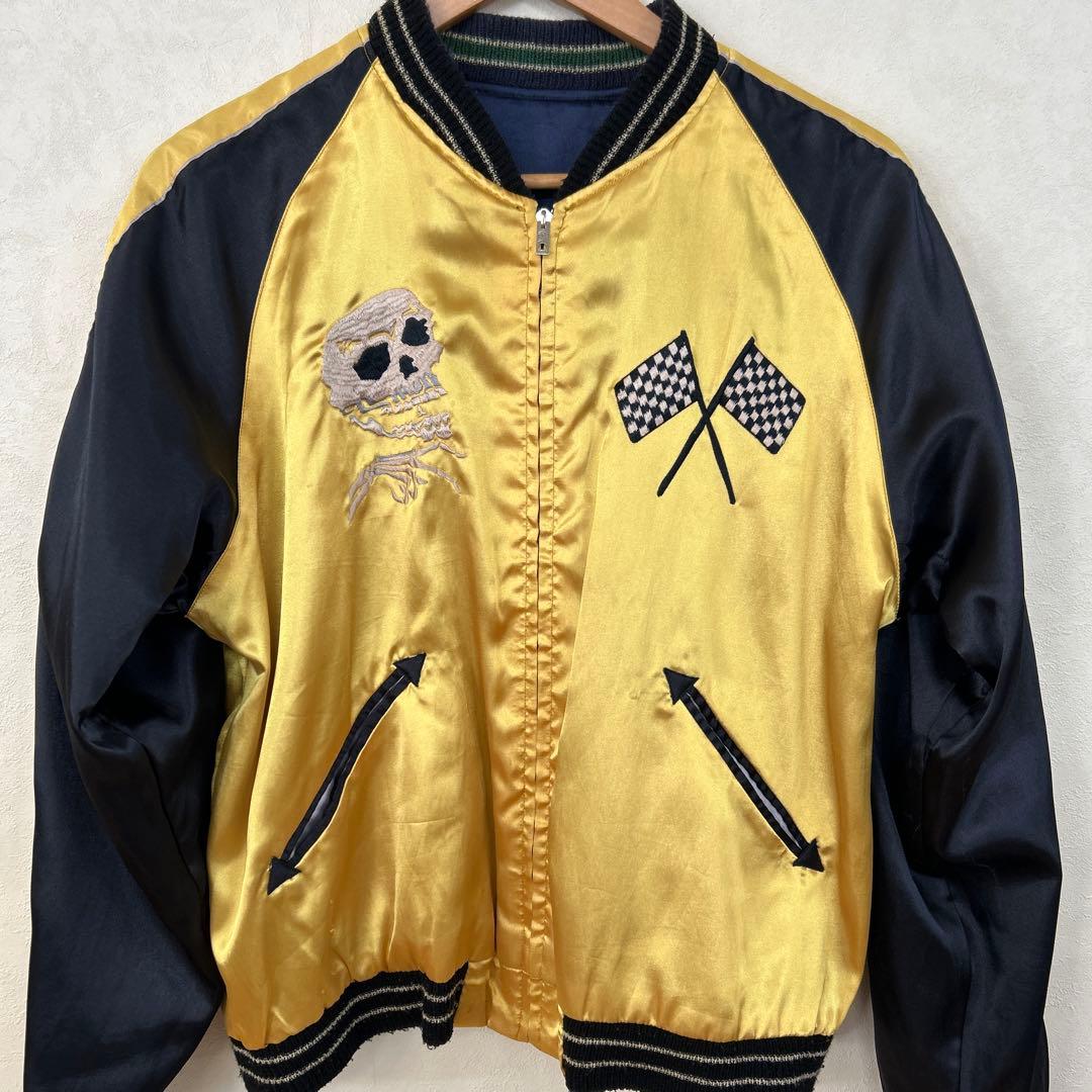 テーラー東洋　スカジャン スカル 鷹 刺繍 　ヴィンテージ　Lサイズ