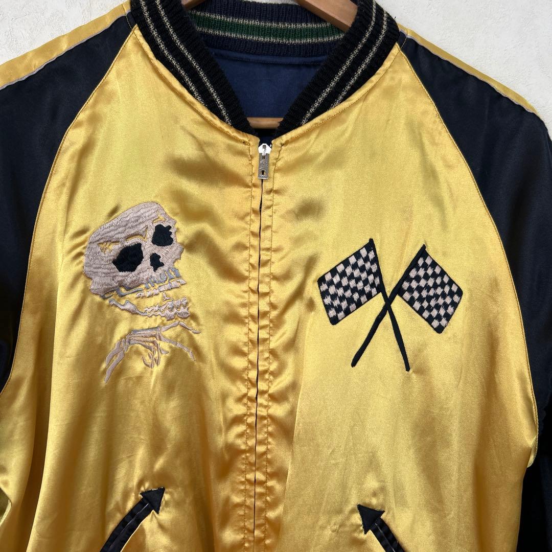 テーラー東洋　スカジャン スカル 鷹 刺繍 　ヴィンテージ　Lサイズ