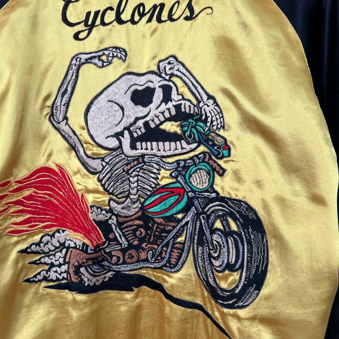 テーラー東洋　スカジャン スカル 鷹 刺繍 　ヴィンテージ　Lサイズ