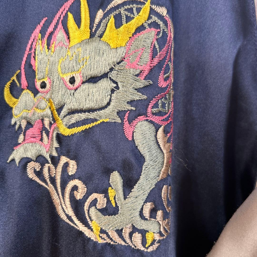 テーラー東洋　スカジャン スカル 鷹 刺繍 　ヴィンテージ　Lサイズ