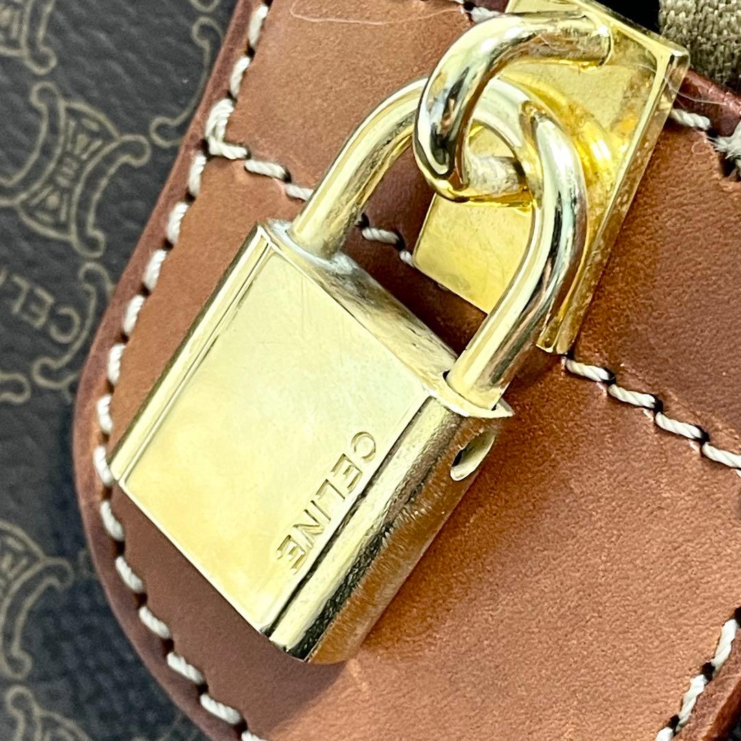 【ロッピー】　セリーヌ ボストンバック マカダム柄 トリオンフ 南京錠￼