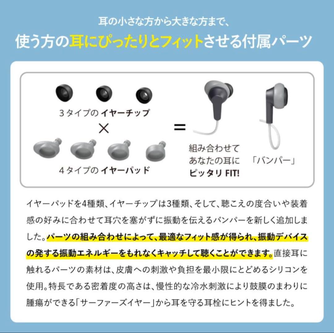 値下げ　Vibone nezu 3 骨伝導 集音器 ホワイト　イヤホン