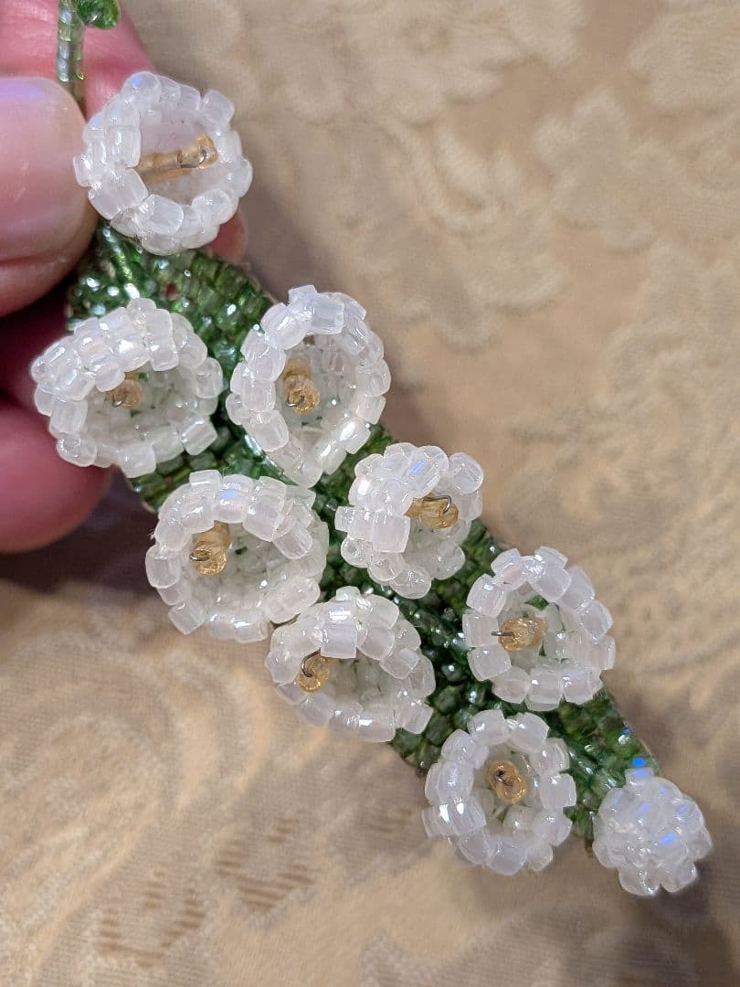 ★美品★APROSIO & CO. ビーズ スズラン ブローチ