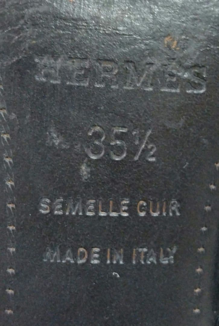 エルメス サンダル 35 1/2 レディース 黒