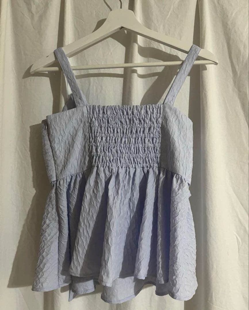 frayid ペプラムリボントップス　ブルー0サイズ