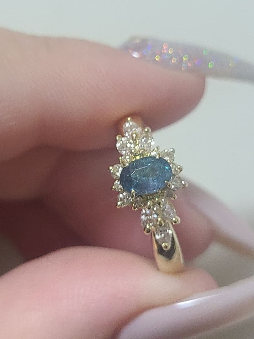 とらさま専用❤️濃色エイトリータ❤️パライバトルマリン　非加熱　リング　k18